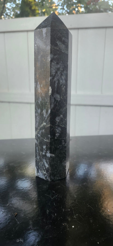 Large larvikite tower! 8.25 inches, 1.13 pounds!