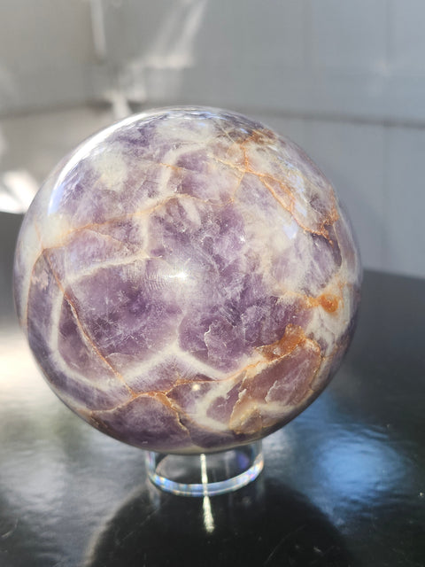 Dream amethyst sphere! 84mm, 3.3 inches, 1.13 pounds