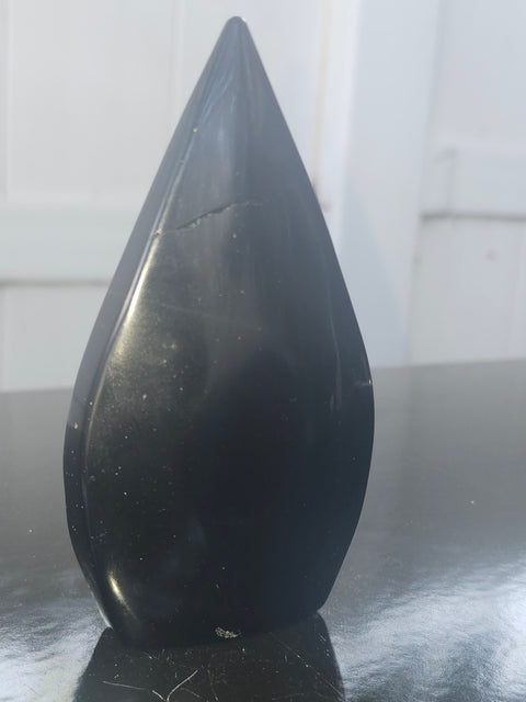 Black obsidian tear tower! 4.2 inches, 6 ounces