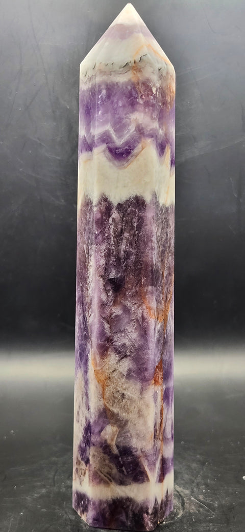 Large Dream amethyst tower! 7 inches tall, 12 ounces.