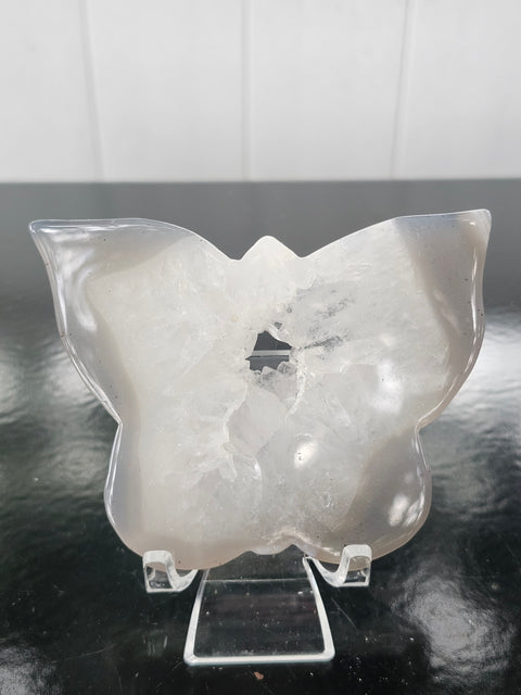 Druzy agate butterfly! 5 ounces, 4 inches wide, 3 inches tall