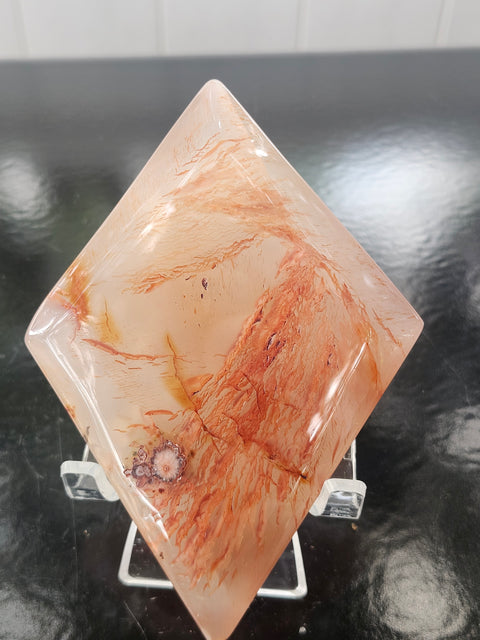 Druzy agate diamond! 5.5 ounces, 4.5 inches tall, 3.3 wide