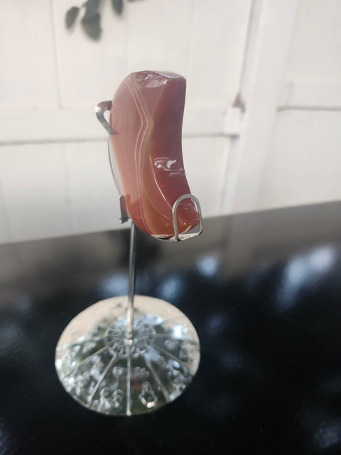 4.6 ounce carnelian moon with zodiac stand