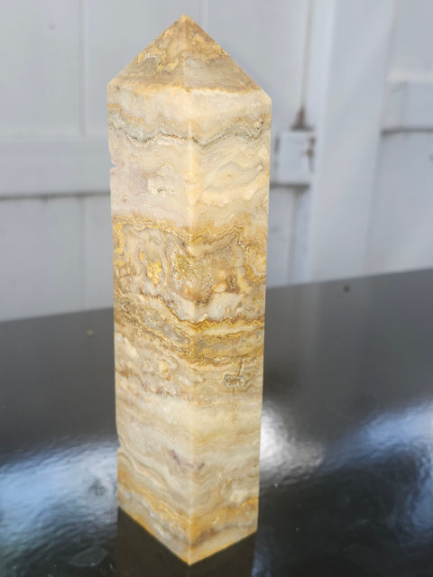 Yellow jasper tower! 6.5 inches tall, 14 ounces