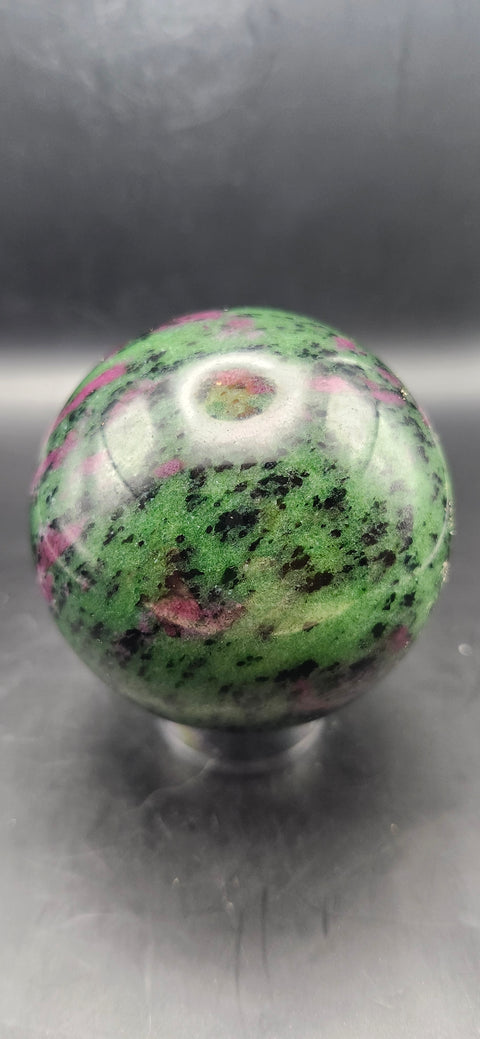 Ruby in zoisite sphere! 65.5mm, 2.57 Inches, 1 pound