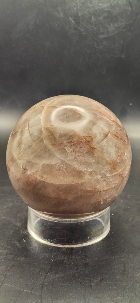 Fire quartz sphere! 64.3mm, 2.5 inches, 13 ounces