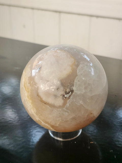 Flower agate sphere! 1.5 pounds, 75mm, 2.98 inches