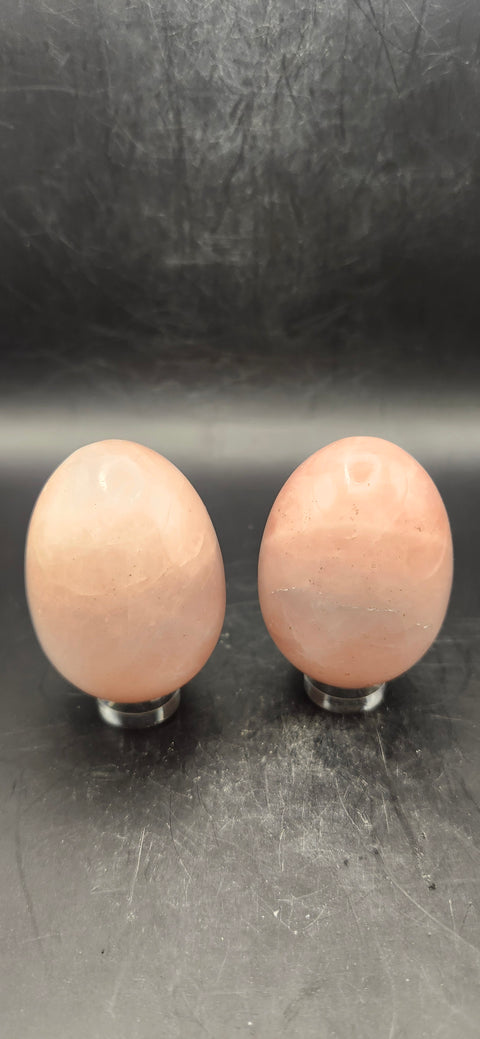 Rose quartz egg two pack! 3.3 ounces 1.9 inches each, 6.8 ounces total