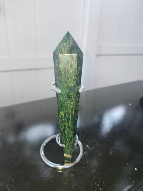 Green jasper scepter! 5.8 ounces, 6.1 inches