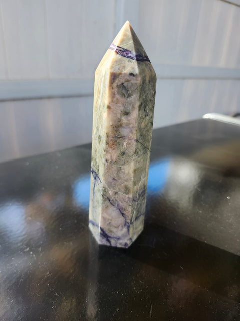11 ounce opalized fluorite tower