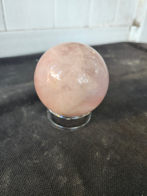 12 ounce, 63.4mm, 2.5 inch rose quartz sphere