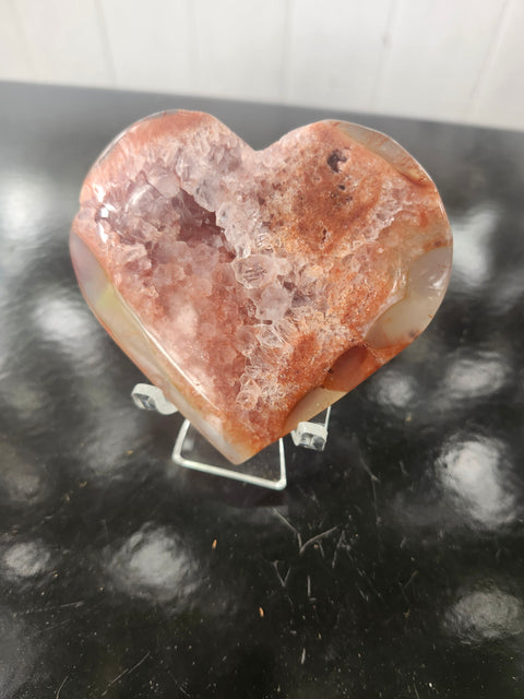 Snakeskin agate heart 5.6 ounce, 3.25 inch wide, 3 inch tall