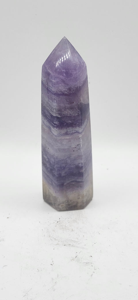 Striped purple florite tower! 3.5 inches, 3.6 ounces