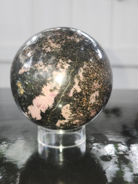 1 pound rhodonite sphere! 75mm,2.95 inches