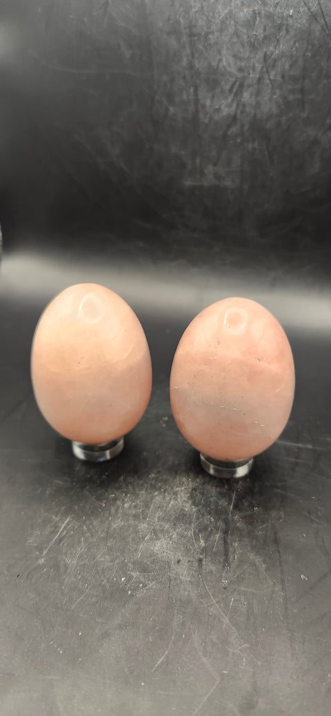 Rose quartz egg two pack! 3.3 ounces 1.9 inches each, 6.8 ounces total