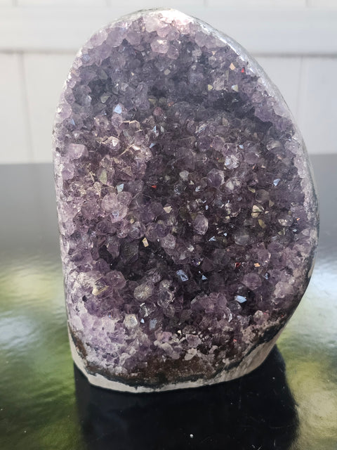 Amethyst cut base free form! 2.4 pounds, 4.7 inches tall 3.3 wide