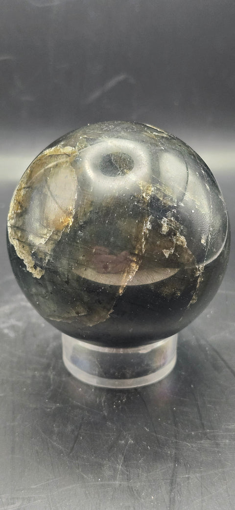 Labradorite sphere. 57.5mm, 2.26 inches, 9.4 ounces!