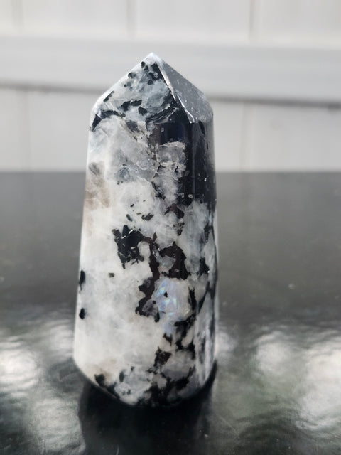 Rainbow moonstone full polished point tower! 2.5 too 3.5 inches