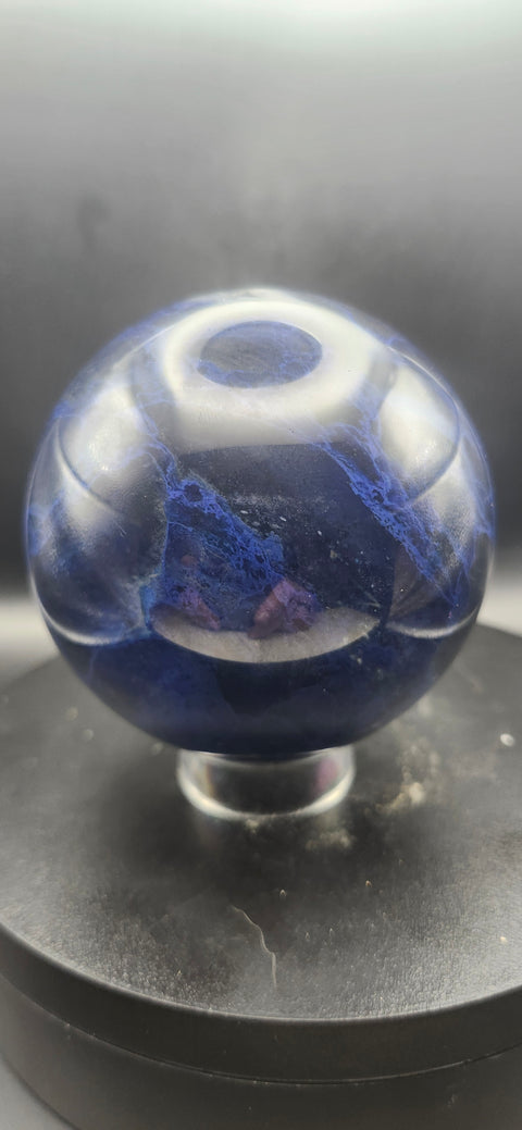Blueberry smelting quartz sphere! 1.2 pounds, 75.8mm, 2.98 inches