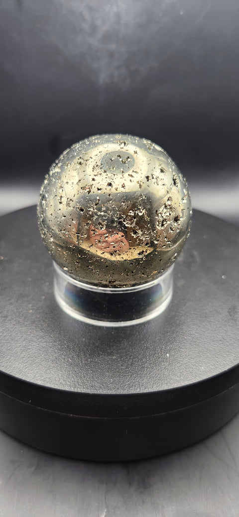 Pyrite sphere. 51.5mm, 2.02 inches, 11.2 ounces