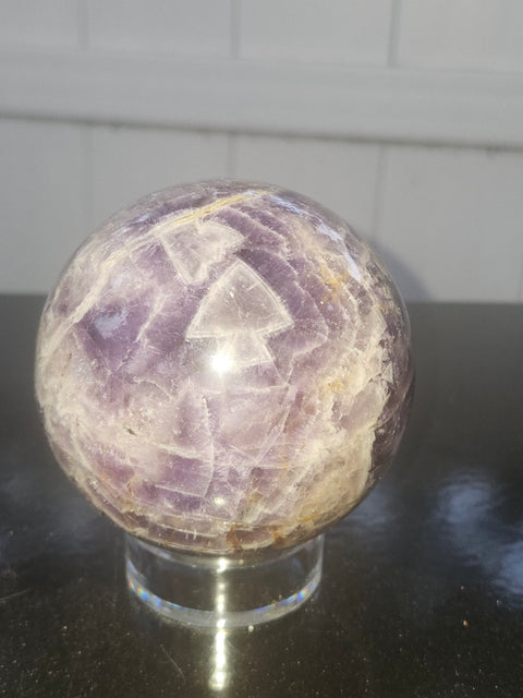 Dream amethyst sphere! 77.5mm, 3.05 inches, 1.6 pounds