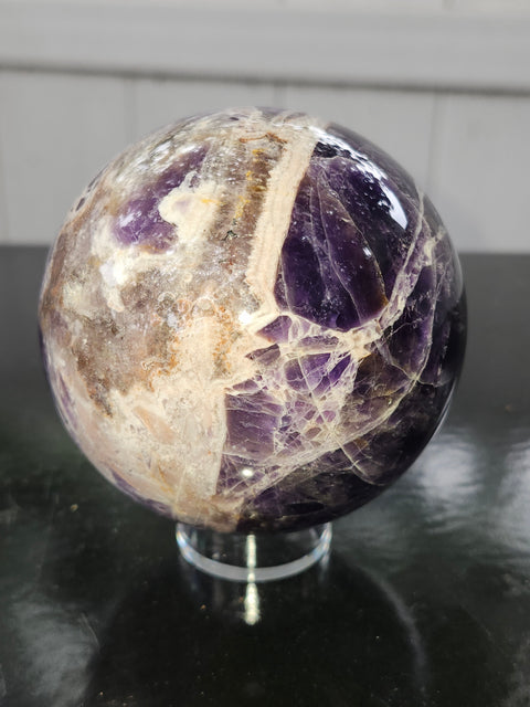 Dream amethyst sphere! 77.9mm, 3.06 inches, 1.7 pounds