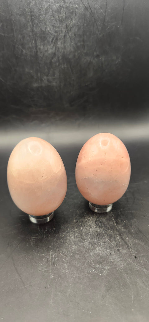 Rose quartz egg two pack! 3.3 ounces 1.9 inches each, 6.8 ounces total