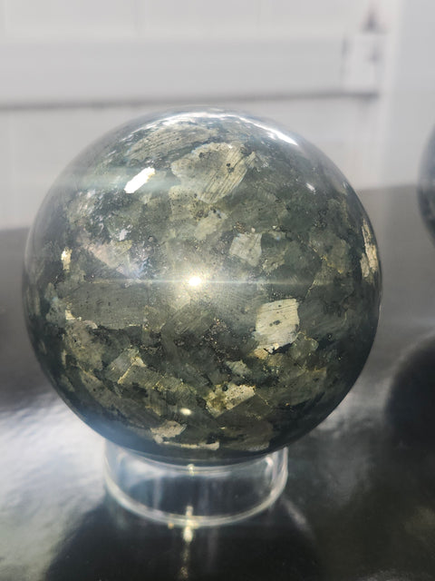 Larvikite sphere! 1.8 pounds, 78mm, 3 inches