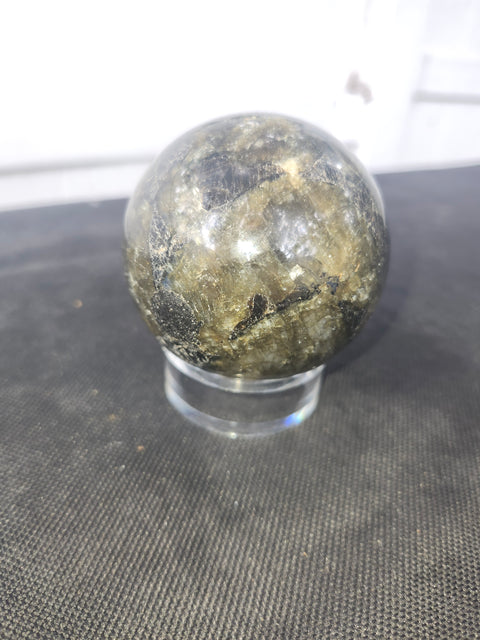Labradorite sphere 15 ounces, 65mm, 2.56 inches