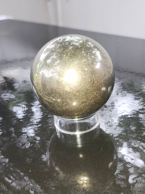 13.5 ounce Pyrite sphere! 53.9 mm, 2.12 inches