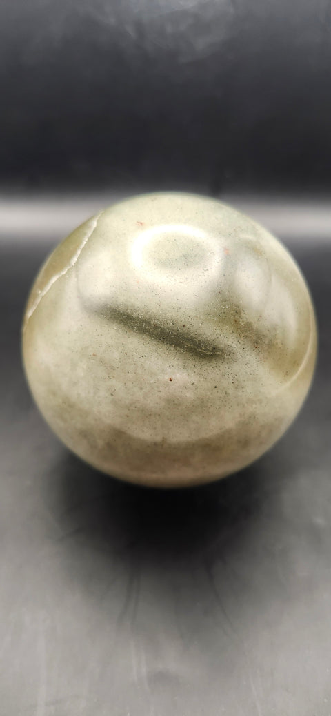 Green aventurine silver flash sphere! 76.4mm, 3 inches, 1.6 pounds