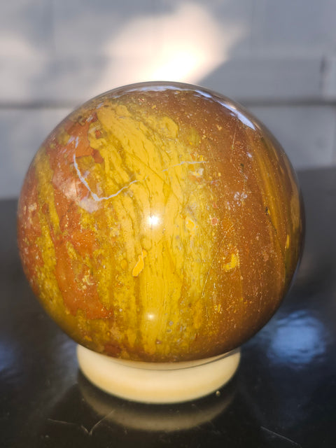 Ocean jasper sphere! 70.6mm, 2.77 inches, 1.1 pounds