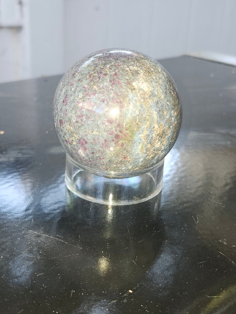 Ruby in kyanite sphere! 11 ounces, 54.5mm, 2.14 inches