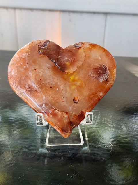 Snakeskin agate heart! 5.4 ounces, 3.4 inches tall, 3.1 inches wide