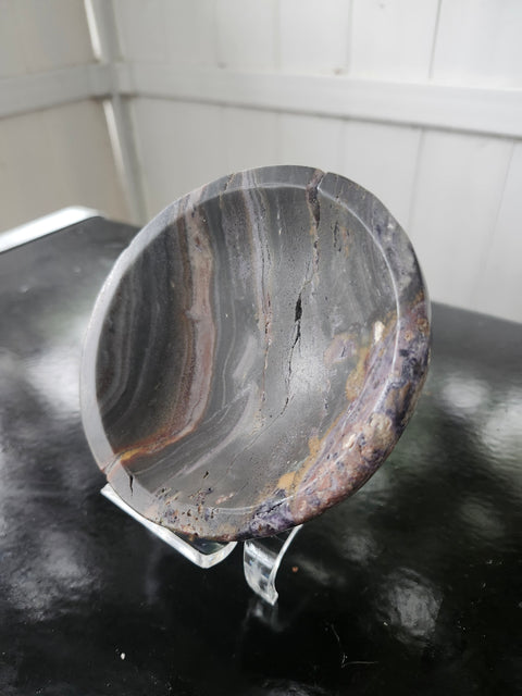 1 pound, 4.25 inch green jasper bowl