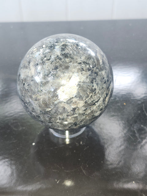 Larvikite sphere! 1.1 pounds, 69mm, 2.7 inches