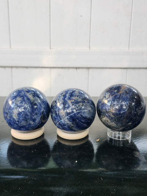 Sodalite sphere! 61mm, 2.4 inches, 11 ounces