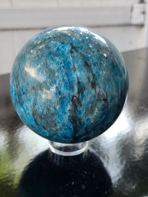 Blue apatite sphere! 3.2 inches, 81mm, 2.2 pounds
