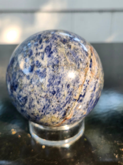 Sodalite sphere! 69mm, 2.7 inches, 1.1 pounds