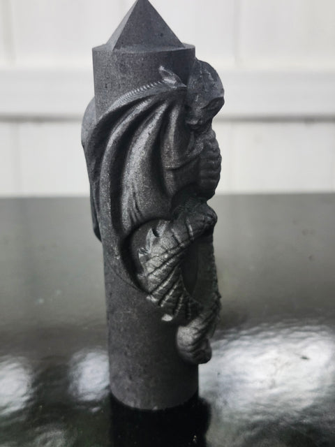 Shungite dragon towers style 2! 4 inches tall 3.5 to 4 ounces