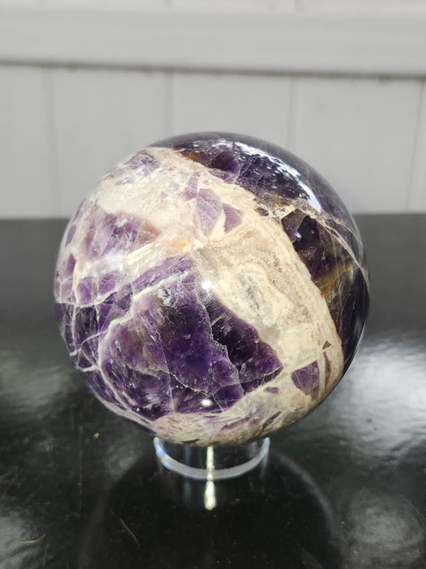 Dream amethyst sphere! 77.9mm, 3.06 inches, 1.7 pounds