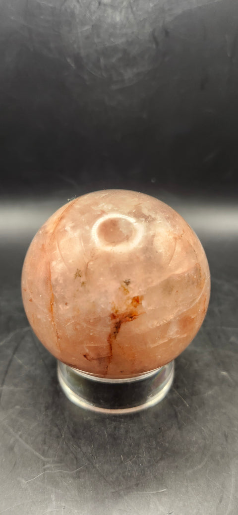 Fire quartz sphere! 62.7mm, 2.4 inches, 12.2 ounces