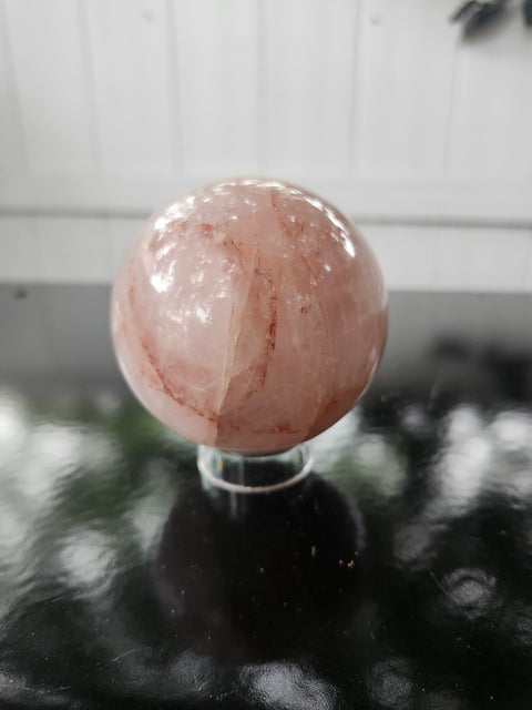 14.8 ounce, 66.8mm, 2.62 inch fire quartz sphere