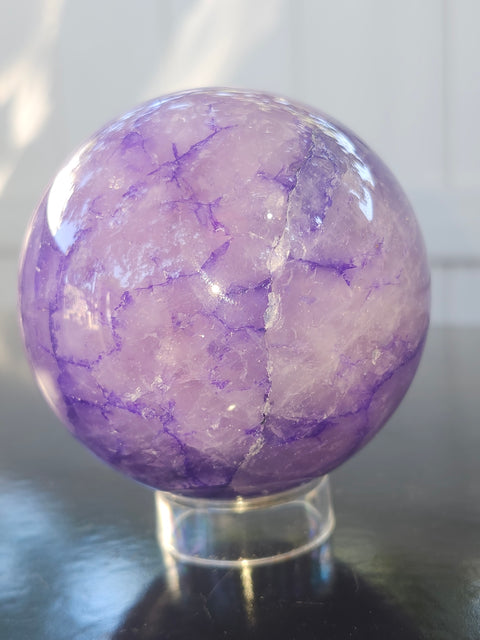 Purple crackle quartz! 69mm, 2.74 inches, 1.1 pounds
