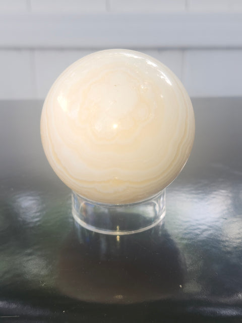 Orange calcite sphere! 67mm, 2.6 inches, 15 ounces