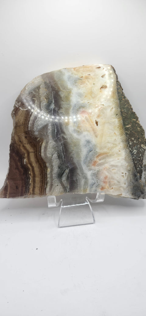 Multi color agate slab! 1.11 pounds, 6 inches by 5.8