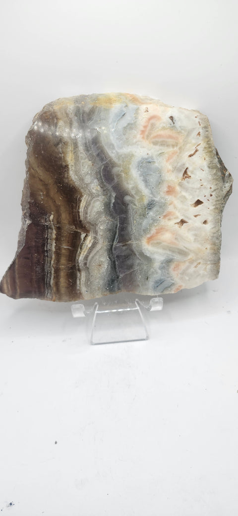 Multi color agate slab! 5.6 inch by 5.4 inch 1.6 pounds