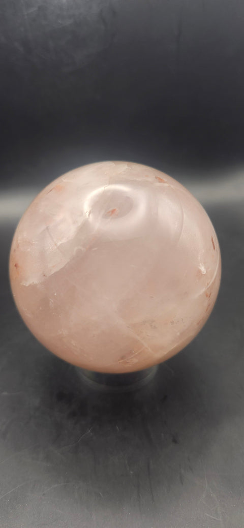 Fire quartz sphere! 65.7mm, 2.5 inches, 14 ounces