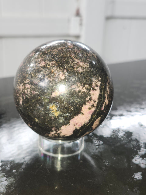 1 pound rhodonite sphere! 75mm,2.95 inches