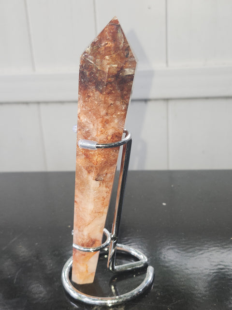 Fire quartz scepter! 7.1 ounces, 7 inches tall!
